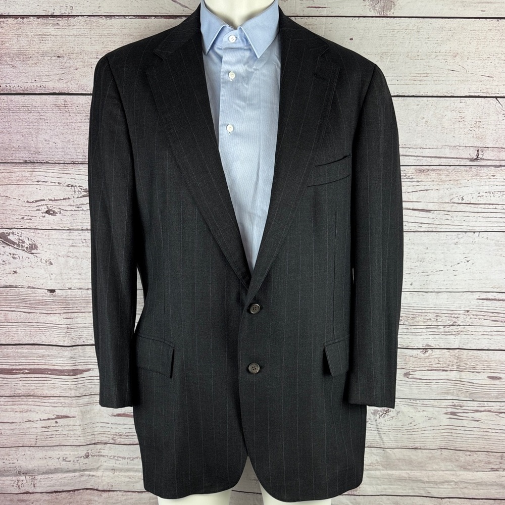 Polo University Club Vtg Barneys New York Black Pinstripe Blazer Jacket USA